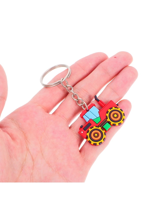 12-Pack Cute Farm Tractor Keychains Assorted Colors for Party Favors, Backpack Charms, and Decorative Accessories