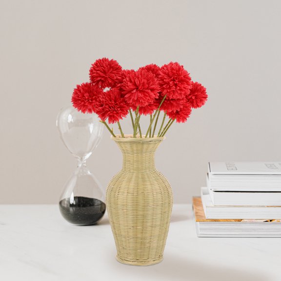 FUEENIRVA 12Pcs Red Artificial Dandelion Ornaments for Fresh Appearance in Home and Shop Decor