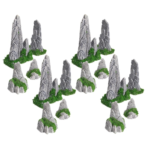 FUEENIRVA Mini Bonsai Figurines, Colorful Resin Rockery Decorations for Indoor and Outdoor Garden, Home, Office Display