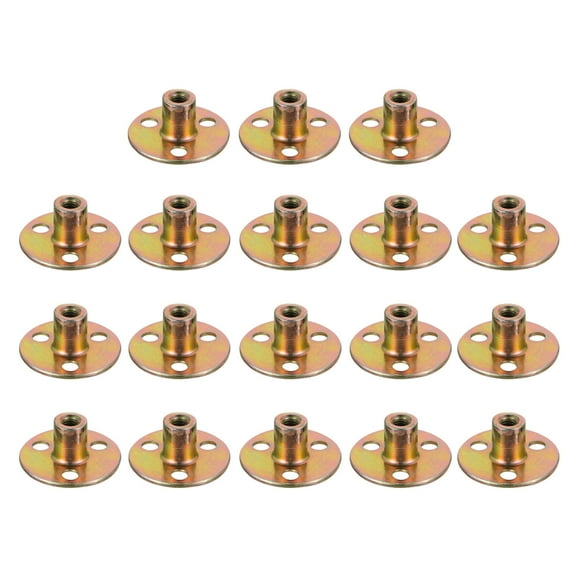 FUEENIRVA 18Pcs Round Base Nut Iron Screw Nut for Wall Support and Craftsmanship