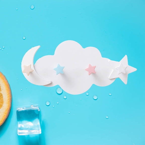 FUEENIRVA 1Pack Adhesive Wall Hook Cloud Shape Assorted Color PP Plastic For Hanging Clothes In Bathroom And Kitchen