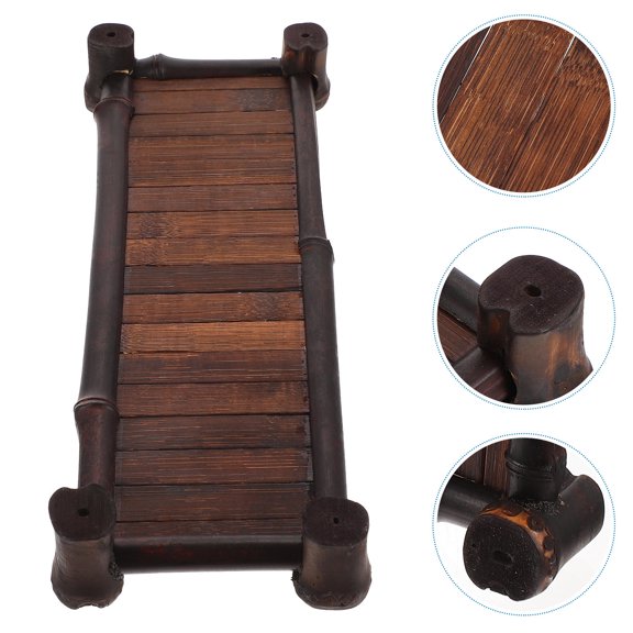 FUEENIRVA 1Pack Bamboo Tea Service Plate Ideal For Tea Ceremony Tray And Teacup Display Stand