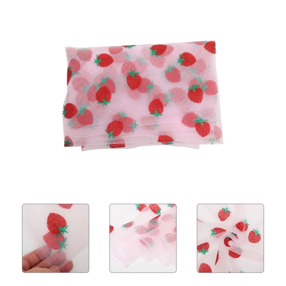 FUEENIRVA Portable Pink Strawberry Fabric for DIY Dress and Craft Decoration with Fade Resistant Color