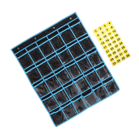 FUEENIRVA Classroom Hanging Phone Storage Bag Black Pocket Chart for Cell Phones Calculators and Accessories