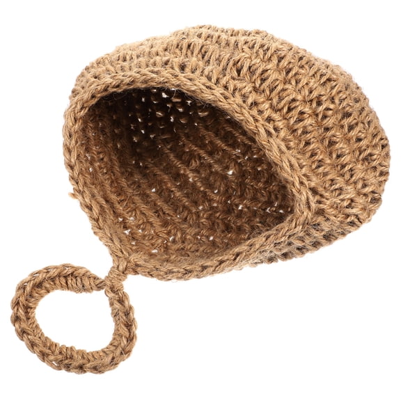 FUEENIRVA Brown Jute Hanging Wall Basket Multi Functional Storage for Kitchen Fruit Vegetable