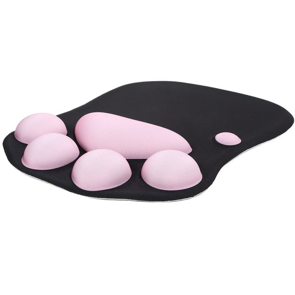 FUEENIRVA Ergonomic Resin Mouse Pad with Wrist Rest for Home Black Polyester