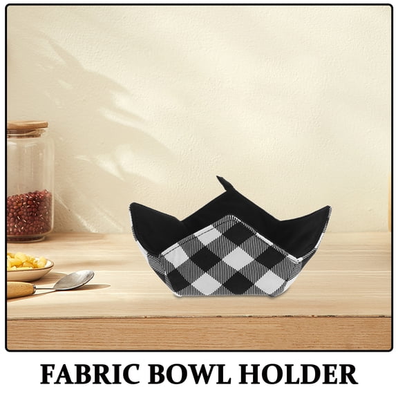 FUEENIRVA Black Polyester Microwave Bowl Holder Set of Bowl Holder for Safe Heating and Serving