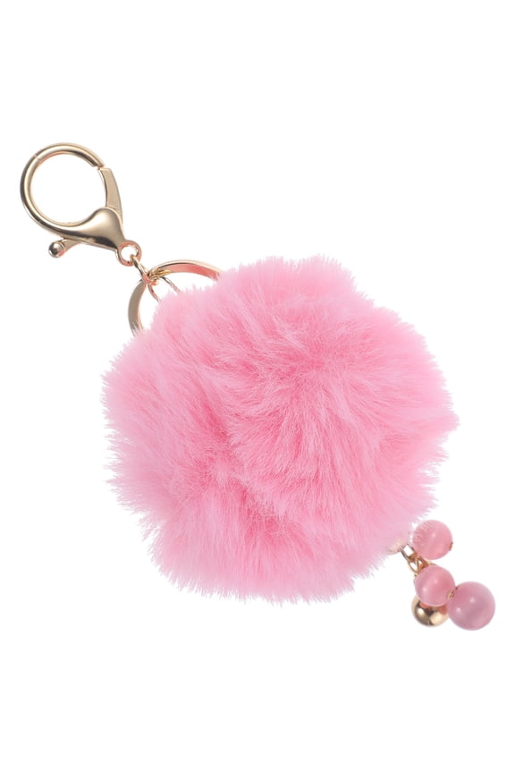 Pompom Keyring Keychain Pink Plush 1Pcs Cute Bag Decoration for All Kinds of People