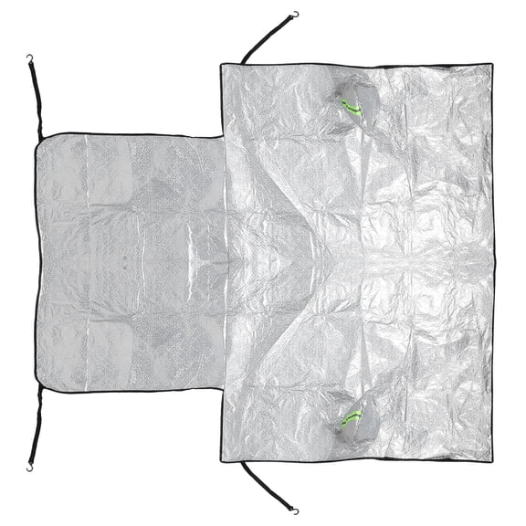 FUEENIRVA Rectangular Car Windshield Sun Shade 1 Pack with Frost for Cars and Trucks