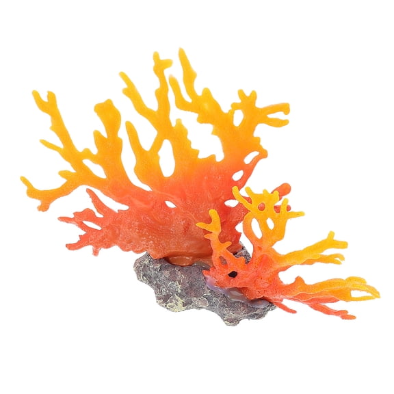FUEENIRVA Orange Coral Tree Aquarium Ornament, 1 Pc Fish Decor for Freshwater and , Visual Appeal