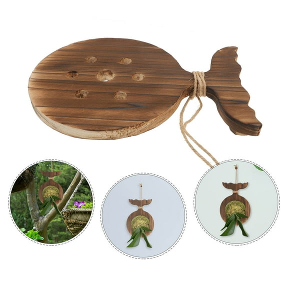FUEENIRVA Wooden Indoor Wall Planters Fish Tail Design Rustic Brown Wood 1Set for Home Decor