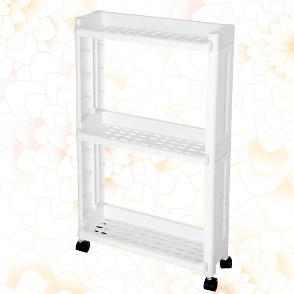 FUEENIRVA three-layer storage rack PP White for Home Kitchen Contemporary 1Pack