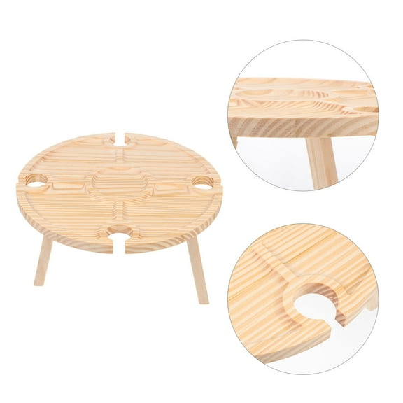 FUEENIRVA 1Pcs Outdoor Portable Small Table for Outdoor Furniture Beige 24X24X11CM