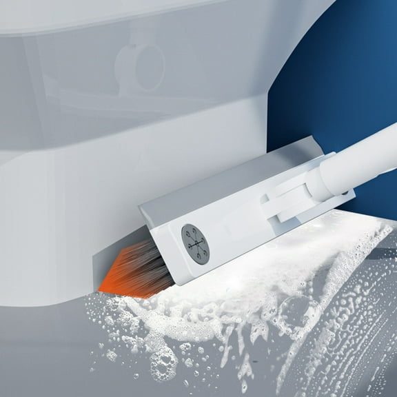 FUEENIRVA White Indoor Sweeping Broom with Fine Bristles for Kitchen Floor and Bathroom Use