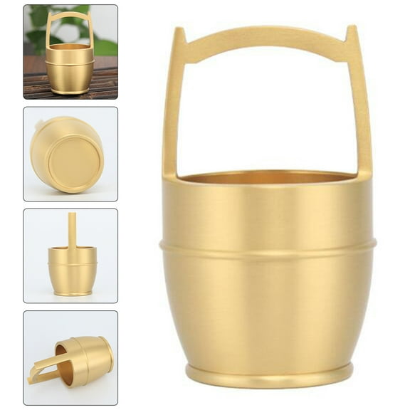 FUEENIRVA 1Pcs Party Mini Bucket Golden 8x5cm Decorative Desktop Ornaments For Adults Home And Office Use