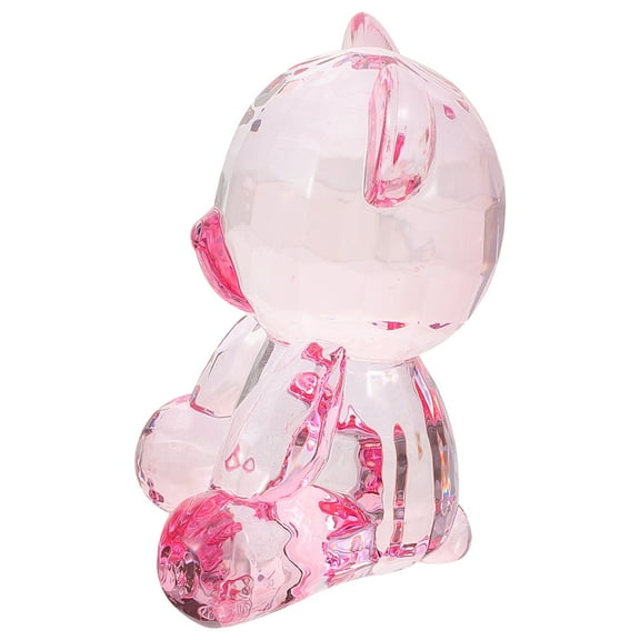 FUEENIRVA Adorable Bear Decoration Bear Figurine Pink Acrylic Statue for Home Decor 1Pack