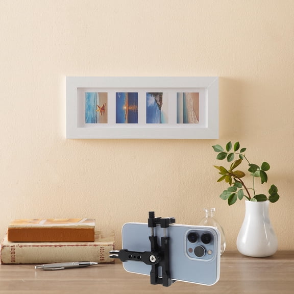 FUEENIRVA Aluminum Phone Tripod Adapter with 360 Degree Rotation for Vlogging and Live Streaming Compatible with Iphone