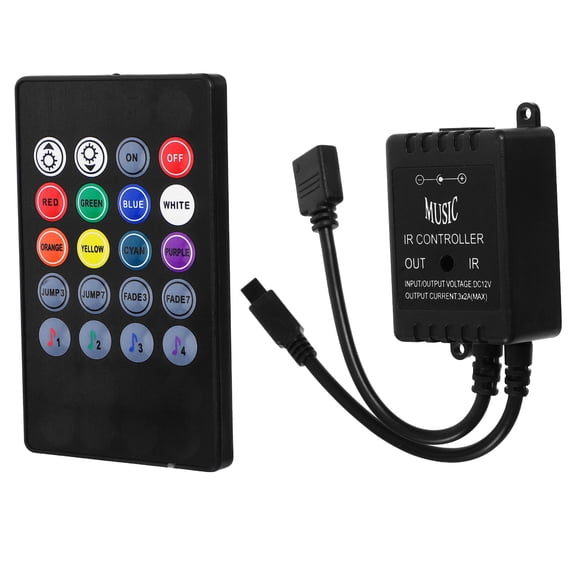 FUEENIRVA RGB Strip Controller Music Controller Black Mode LED Lamp 1Set
