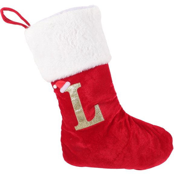 FUEENIRVA Initial Stocking Christmas Stocking Multi Cloth 1Pack