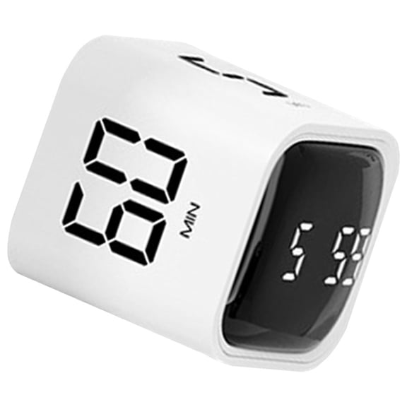 FUEENIRVA Kitchen Timer Digital Cube Timer White Portable Reusable Safe for Cooking Tasks