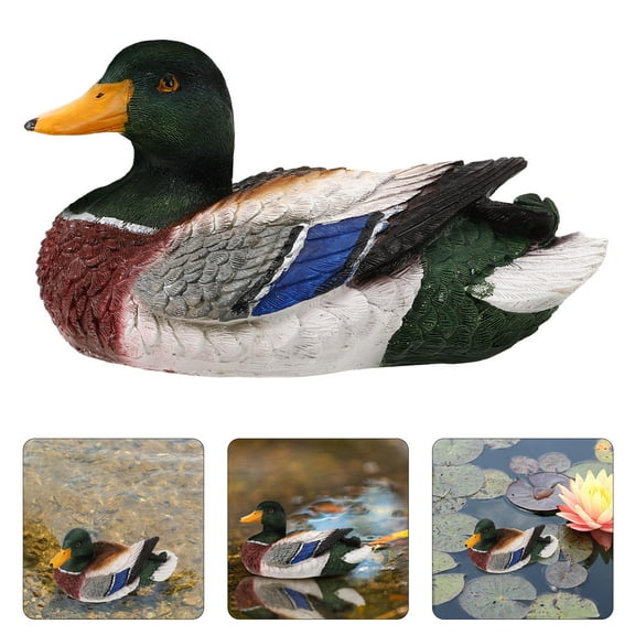FUEENIRVA 1Set Duck Figurine Decoration Outdoor Pond Decor Multi Resin Model