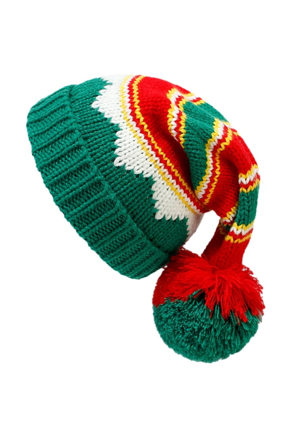 Women's Winter Knitted Beanie Hat, Soft Warm Multi Yarn Knit Cap, Cozy Cold Weather Hat for Holiday Season, 1 Set