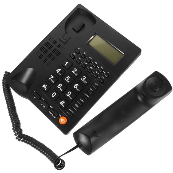 FUEENIRVA Desk Telephone for Landline with Big Buttons Black Corded Phone Suitable for Office and Home