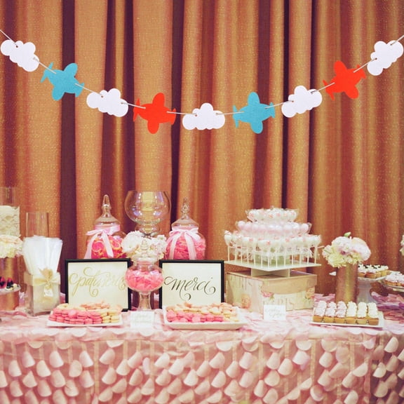 FUEENIRVA Festival Themed Party Decorations Non-Woven Garland Assorted Color 1 Set