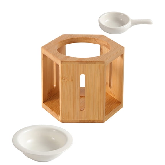FUEENIRVA 1 Set Fragrance Oil Warmer with Stand, Ceramic Dish, Tabletop Desk Decoration for Fall Autumn Home Office