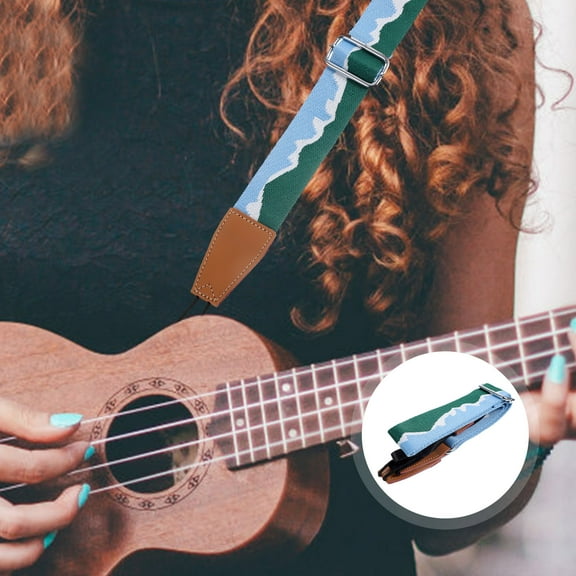 FUEENIRVA Adjustable Nylon Guitar Strap with Patterned Design for Guitarists and Musicians, Comfortable and
