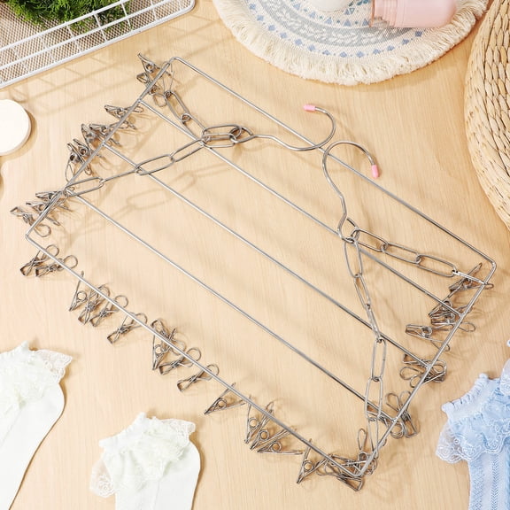 FUEENIRVA Foldable Stainless Steel Clothes Drying Rack, Portable Laundry Stand for Indoor and Outdoor Use, 1 Set