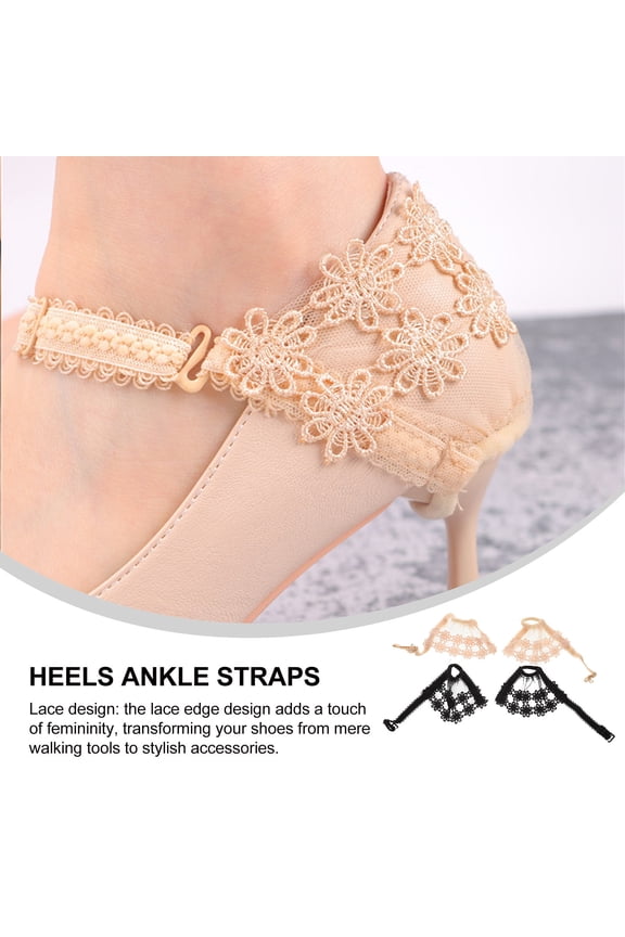 2 Pairs Detachable Heel Strap Bands in Mixed Colors to Stop Slipping for Women's High Heel Shoes Comfort Fit
