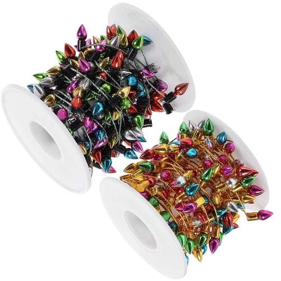 FUEENIRVA 2 Rolls Simulation String Lights Miniature Bulbs For Doll House And Tree Decorations 1.2In Bulb Length 500Cm