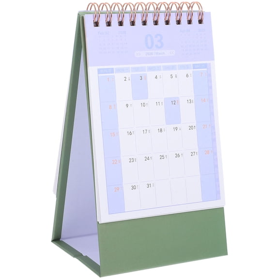 FUEENIRVA 2026 Time Plan Calendar Olive Green Desktop Stand Up Calendar for Organized Planning