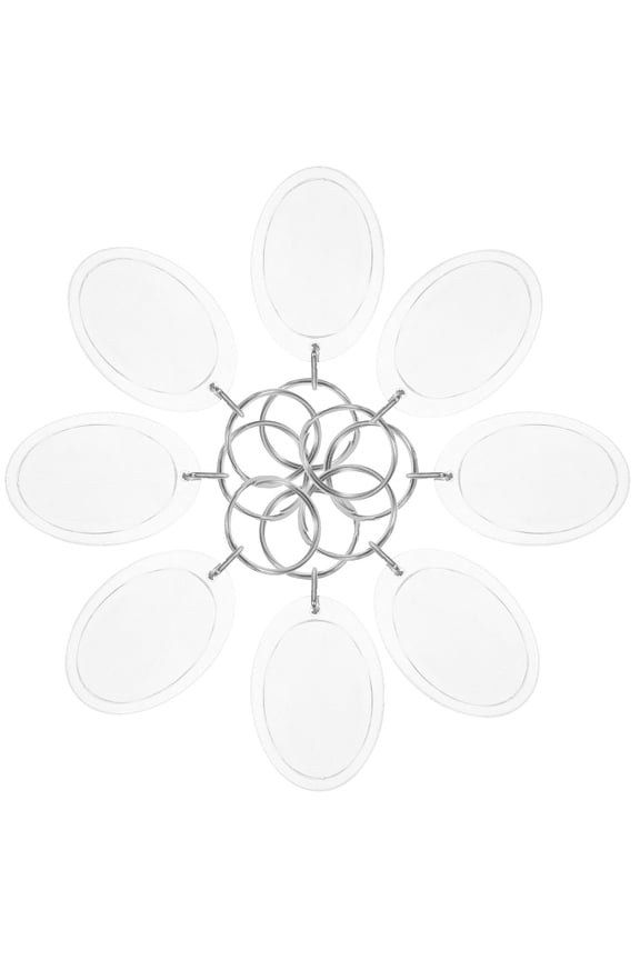 24Pcs Photo Frame Keyring Acrylic and Metal White Blank Insert for Keys