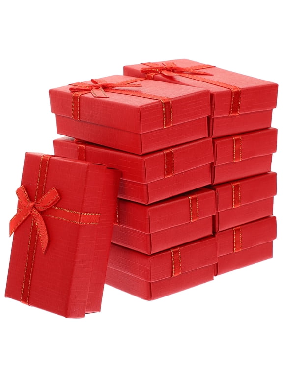 Durable Red Paper Jewelry Storage Container for Rings and Earrings 24Pcs