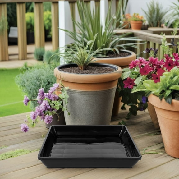 FUEENIRVA Set of 2 Thickened Saucer Trays with Water Drainage for and Small Plant Pots