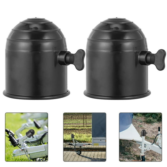 FUEENIRVA Tow Cap Car Towing Cover Black Plastic 2Pcs