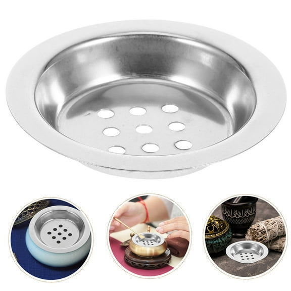 FUEENIRVA 2Pcs Charcoal Holder Bakhoor Burner Electric Silver Round Meditation Accessory