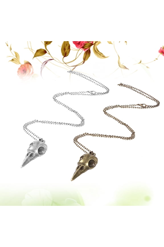 2-Pack Punk Style Crow Necklaces, Assorted Colors, Unique Accessories for Men and Women