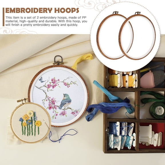 FUEENIRVA 2Pcs Craft Embroidery Circle Multi PP for Garlands