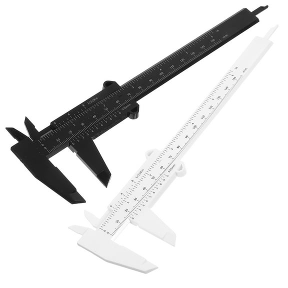 FUEENIRVA 2Pcs Metal Slider Ruler Plastic Measuring Tool For Professionals In Carpentry