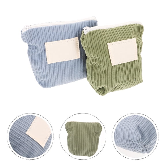 FUEENIRVA Tampon Pouch Set of 2 with Zipper, Assorted Colors, Stylish and Compact Travel Storage Case for Women