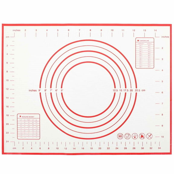 FUEENIRVA 2-Pack Red Nonstick Silicone Pastry Mats for Baking, Rolling Dough, Kneading, and Kitchen Cooking Use
