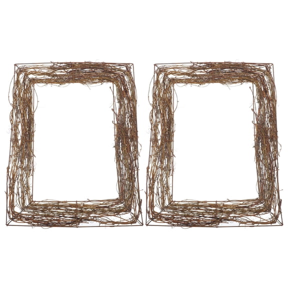 FUEENIRVA 2pcs Natural Rattan Vine Wreath Base for DIY Floral Crafts Home Party Decorations
