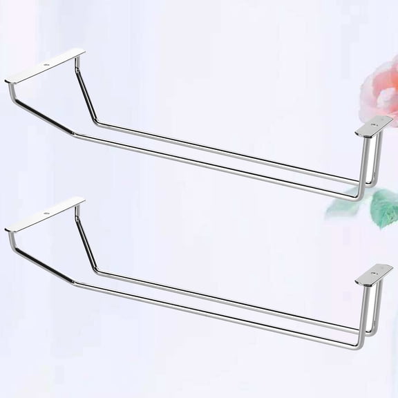 FUEENIRVA 2-Pack Stainless Steel Rectangular Wine Glass Rack Holder for Home Bar and Restaurant Storage