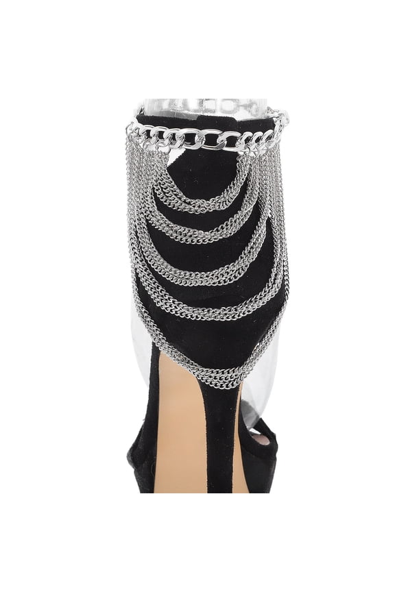 2Pcs Shoe Decoration Charms Tassel Ankle Chains Silver Metal Layered Design Hip Hop Women's Style