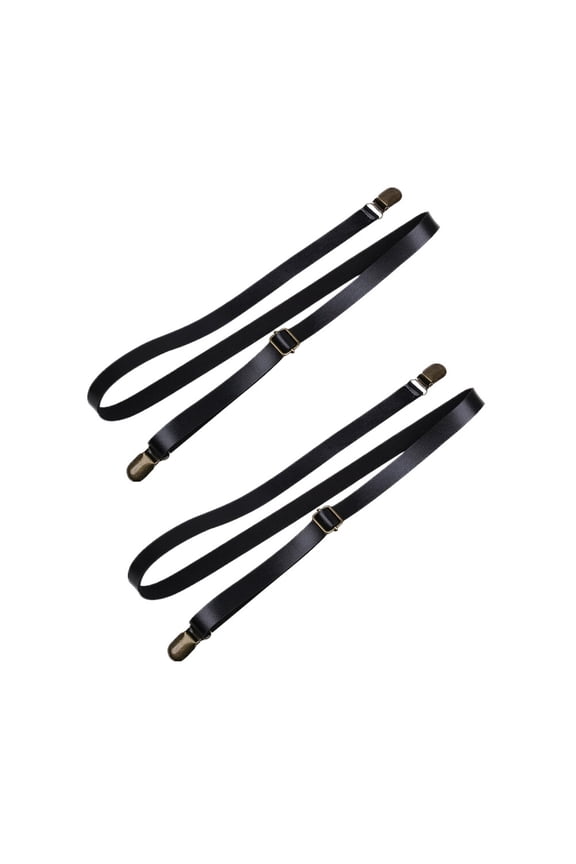 2-Pack Adjustable Black Elastic Suspenders Straps for , Comfortable Pants Support and Secure Fit