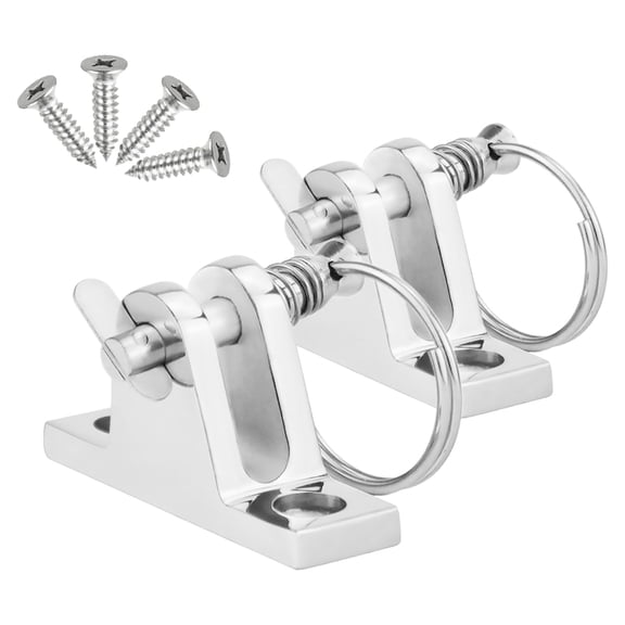 FUEENIRVA 2-Pack Boat Deck Hinge Fittings with Removable Pin, 316 Stainless Steel, Weather-Resistant Marine Hardware