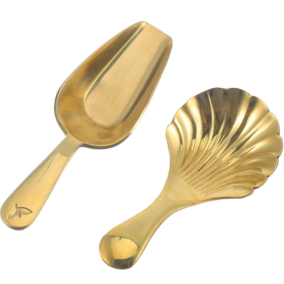 FUEENIRVA Set of 2 Compact Brass Tea Spoons with Fine Texture, Perfect for Home, Kitchen, and Daily Use
